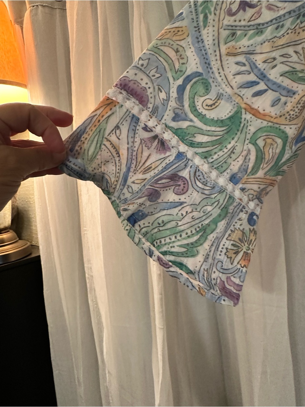 Alfred Dunner Multicolor Paisley Tunic Top - Blue, Green, Gold - Picture 4 of 7